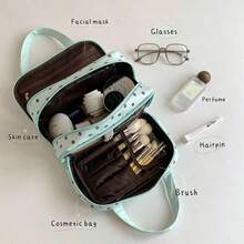 Purse With Hanging Beauty Tools For Travel, Multi-Compartment Makeup Organizer With Large 3-Layer Capacity, Foldable Wash Bag With Zipper And Mesh Side Pocket, And Makeup Brush Holder, Multi-Functional Handbag For Women For Business Trips And - Multicolor - View 3
