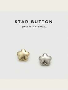 1Pack 10Pcs Fashion 3D Star Shaped Metal Buttons Versatile Hand Sew Fasteners For Kids Sweaters Cardigans Outerwear Shirts Clothing Sewing Accessory - 10pcs - View 2