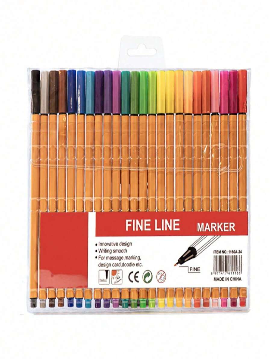 24 Color Fineliner Pens Marker Pens Assorted Colors Back To School - multicolor - View 1