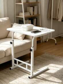 1‑Set Simple Height Adjustable Mobile Side Table, 50 X 30 Cm, Portable Folding Laptop Stand For Bedroom Living Room Indoor Outdoor, Multi‑Functional Tray Table For Small Space Home Office Use - Multicolor - View 4