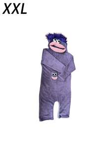 1 bộ jumpsuit có mũ thiết kế hoạt hình Winter Fun mùa đông - Màu tím tóc màu tím miệng lớn quái vật - Xem 15