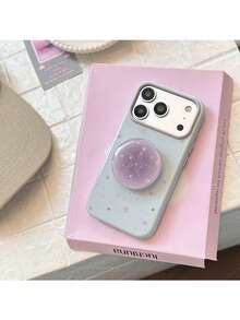 ShellaStory 漸層星星支架手機殼，相容 Apple Phone 17 Pro 與 Phone 16，清新精緻亮片設計，適合極簡獨特風格，包含幾何、極簡與撞色設計，小眾質感風格 - 晴藍 - 查看 5