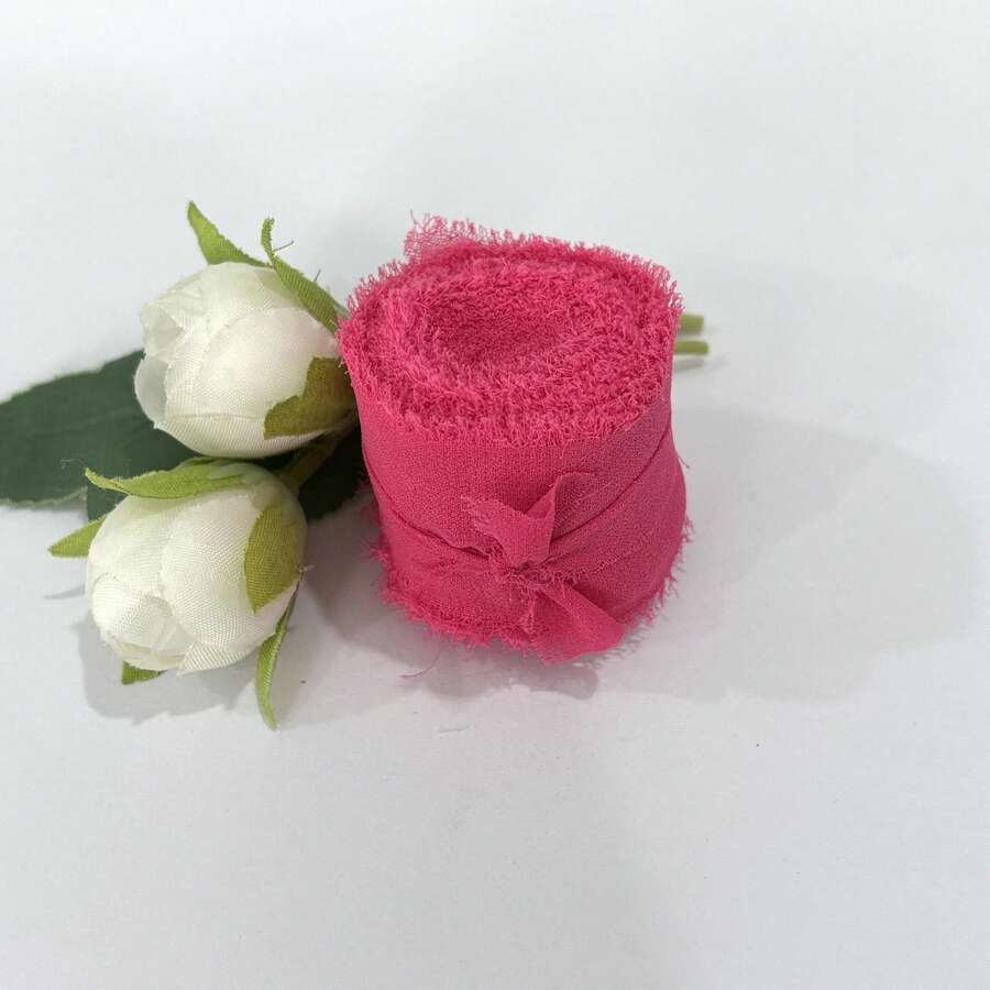 1件/5件雪紡邊飾緞帶，4cm*6.5m 緞帶，適用於婚禮裝飾、花束裝飾、手工裝飾、邀請卡裝飾、家居裝飾、禮物包裝，適合婚禮、派對、生日、新年－白色