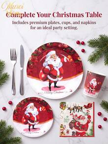 Muroi Mono 25/100 Pieces Of Disposable Party Supplies, Including Disposable Paper Plates, Napkins, Cups, Suitable For Dessert Service, Party Decorations, Various Events, And Gatherings, Including Christmas. - Style 3 - View 5