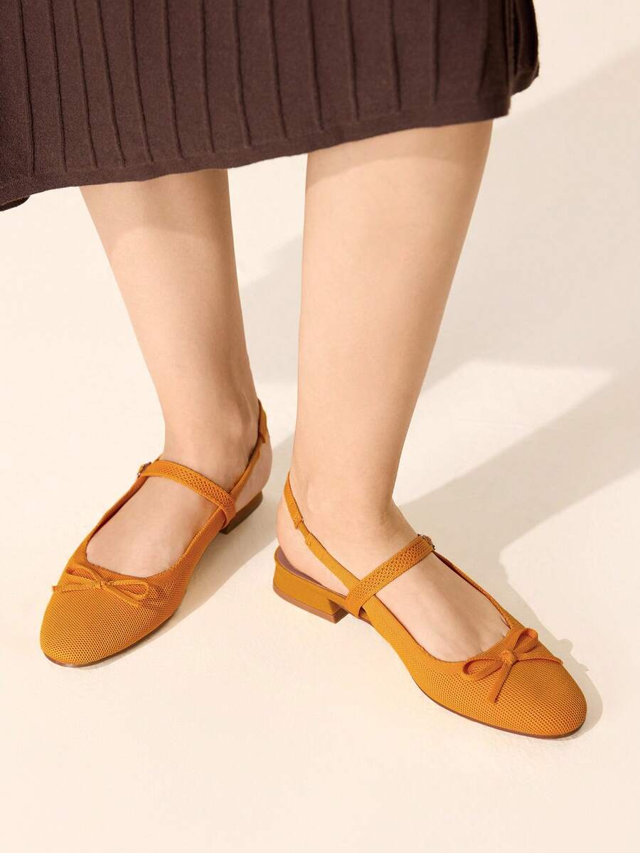 CUCCOO BASICS Women's Shoes Spring, Summer And Autumn Simple Classic Woven Surface Material Round Toe Flat Sole Shoes Are Suitable For Commuting, Dating, Parties A Fall Shoes - Yellow - View 1