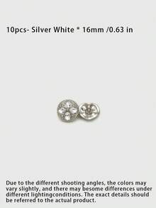 10入裝彩色水鑽鑲嵌四葉草近圓形金屬鈕扣，高級裝飾扣，適用於大衣、西裝、外套、皮草服飾，手縫衣物縫製配件 - 10pcs - 查看 16