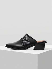 Mnmlis Black Fashion High Heels Are Specially Designed For Women, Elegant Pointed Style, Comfortable And Simple Thick Heel Suitable For All Seasons, Deep Mou - Black - View 2