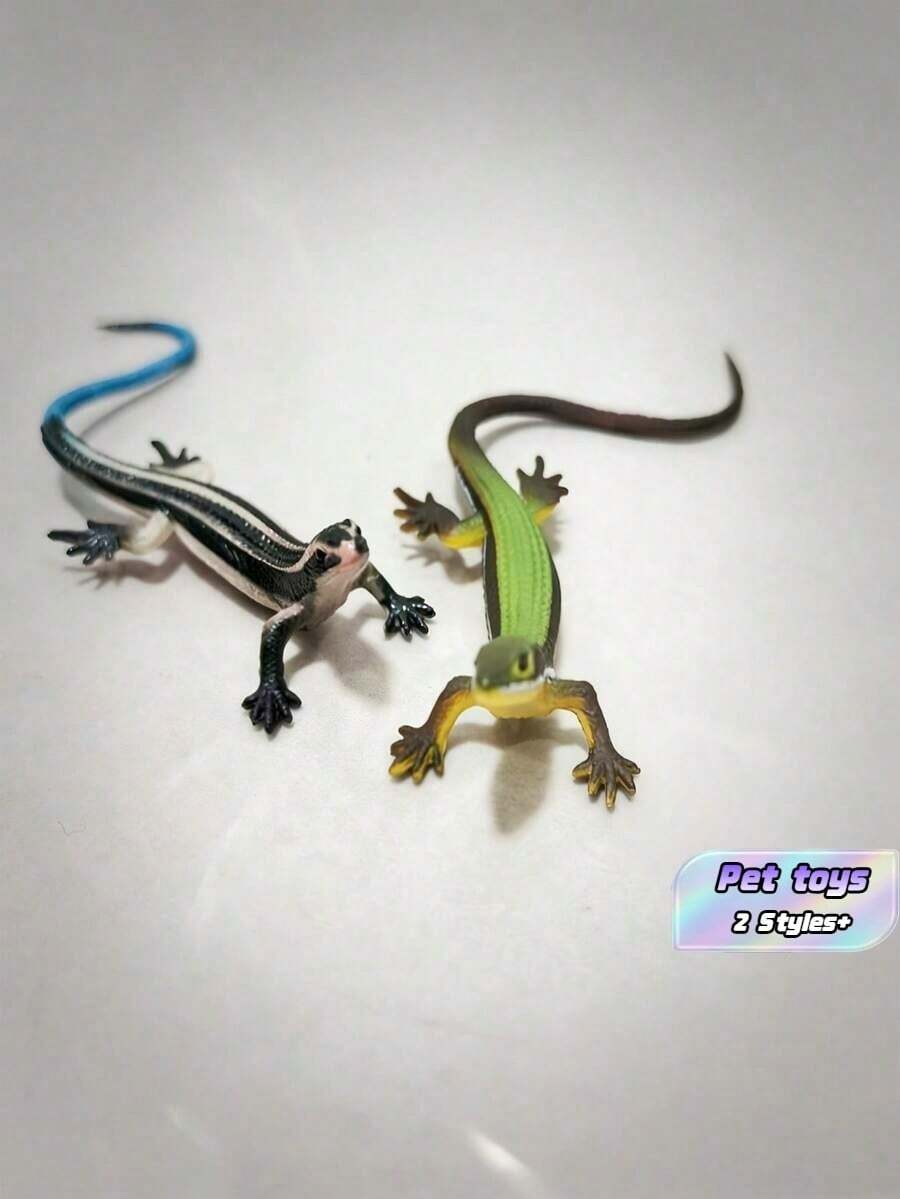 蜥蜴貓玩具 塑膠仿真爬行動物玩具 免電池互動運動咬咬玩具 幼貓與 6 個月以上成貓室內玩耍與訓練用品 - 彩色 - 查看 1