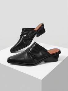 Mnmlis Black Fashion High Heels Are Specially Designed For Women, Elegant Pointed Style, Comfortable And Simple Thick Heel Suitable For All Seasons, Deep Mou - Black - View 1