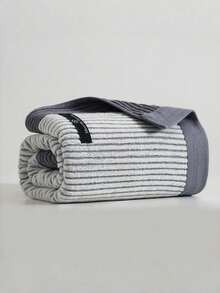 Cirelle 1pc Soft Cotton Striped Hand Towel, Highly Absorbent Ribbed Face Towel With Contrast Color Border, Quick Dry Decorative Bath Towels For Bathroom, Gym, Travel & Daily Care - Multicolor - View 19