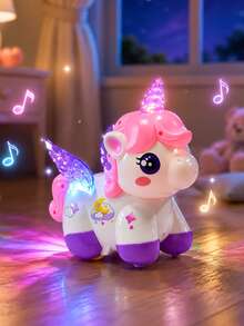 Electric Stunt Spinning Unicorn Toy, Rechargeable With Music & Lights, Cartoon Animal Shaped Toy For Girls,Toys For Kids Kids Toys Fidget Toys Fidget Toys For Kids Travel Toys,Sensory Toys Boys Toys Toys For Girl Games,Toys For Girl,Boys Toys - Multicolor - View 1