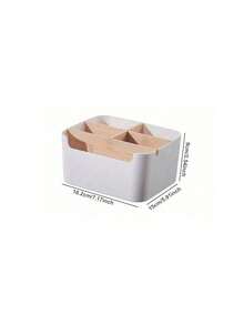 1pc Bamboo Desk Organizer With 5 Compartments, High Quality Moisture-Proof Storage Box For Office Supplies, Pen Holder, Bathroom Cosmetic Storage Box, Living Room Multipurpose Rack, Jewelry Storage Box For Earrings And Rings, Household Storage & Organization Product, Suitable For Placement On Desks, Cabinets, Dressing Tables, Dorm Desks Back To School - Multicolor - View 21