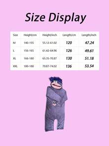 1 bộ jumpsuit có mũ thiết kế hoạt hình Winter Fun mùa đông - Màu tím tóc màu tím miệng lớn quái vật - Xem 3