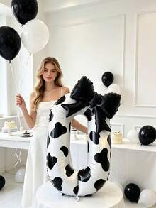 Ins‑Style Foil Balloons, Ideal For Baby‑First‑Birthday Parties, Birthday Celebrations, Theme Gatherings And Many Other Occasions. Easily Create Sophisticated Party Backdrops With Fantastic Photo‑Ready Vibes. - Cow numbers - View 7