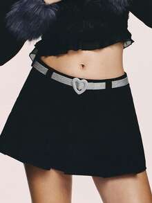 Popjeli Skinny Star Glitter Belt - Silver - View 1