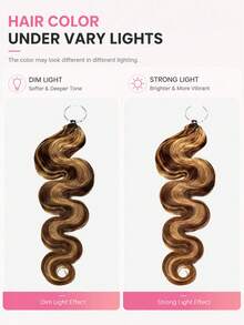 Boho Braids Highlight Brown Body Wave Unfelt Wig Feather Crochet Human Hair Extensions For Miracle Knots Soft Defined Waves Lightweight Natural Looking Easy Installation Reusable Hair Extensions 16-24 Inch - S4/27 - View 9