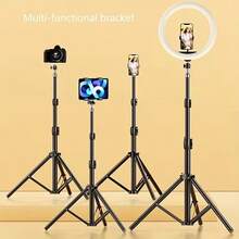 Teckwe 62.99inch Mobile Phone Bracket Phone Tripod And Selfie Stick, Expandable Phone Tripod Stand With Phone Holder, Compatible With Phone Android Phones - Black - View 8