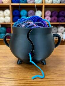 Multi‑Purpose Yarn Storage Bowl Witch Cauldron Design DIY Sewing Crochet Accessories Tabletop Decoration - multicolor - View 4