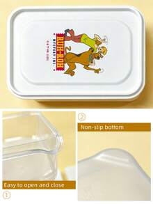 SCOOBY-DOO X SHEIN Scooby‑Doo Food Storage Containers 3 Packs 1000ML, Leak‑Proof Reusable Stackable Rectangular Storage Boxes With Printed Lid, For Meal Prep, Leftovers, Refrigerator & Pantry Organization - Multicolor - View 4