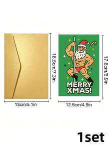 Muroi Mono 1 bộ thiệp chúc mừng Giáng sinh hài hước, thiết kế ông già Noel ngồi trên bồn cầu Yule Log, thiệp Noel ngày lễ phong cách táo bạo, thiệp Giáng sinh độc lạ hài hước cho gia đình bạn bè đồng nghiệp, thiệp ghi chú quà tặng ngày lễ theo mùa vui nhộn - Nhiều màu - Xem 14