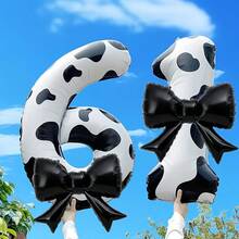 Ins‑Style Foil Balloons, Ideal For Baby‑First‑Birthday Parties, Birthday Celebrations, Theme Gatherings And Many Other Occasions. Easily Create Sophisticated Party Backdrops With Fantastic Photo‑Ready Vibes. - Cow numbers - View 5