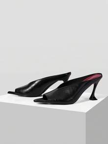 Mnmlis Women's Fashion Commuter. Stiletto, Alien Heel, Fish Mouth, Backspace, Pointed Women's Sandals - Black - View 7