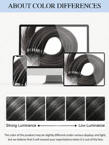 Micro Loop Human Hair Extensions Premium Remy Hair P1B/Grey Highlight Invisible Micro Link Bead Hair No Glue No Tape Design 50Pcs 12-22 Inch Anti Shedding Soft Texture Ideal For Full Head Makeover Girls & Women - S1B/Grey - View 13