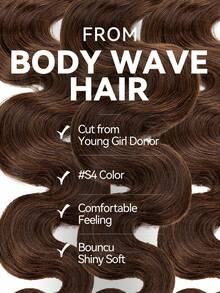 Boho Braids S4 Chocolate Brown Body Wave Unfelt Wig Feather Crochet Human Hair Extensions For Miracle Knots Soft Defined Waves Lightweight Natural Looking Easy Installation Reusable Hair Extensions 16-24 Inch - S4 - View 9