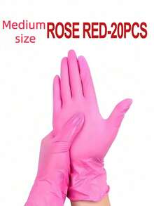 100PCS Powder Free Disposable Rose Red Nitrile Gloves For Kitchen Bathroom Bedroom Hair Salon Tattoo Studio Multi Purpose Use - Hot Pink - View 22