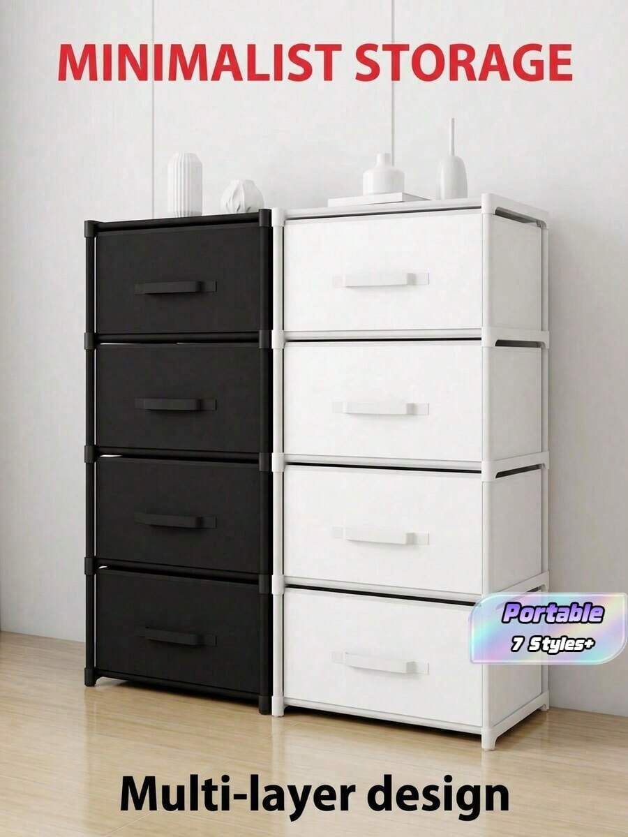 Portable Closet; Closet Organizer, Multi-Functional Storage Unit, Small To Medium Size, Cube With Drawer, Dust-Proof Wardrobe, Storage Rack, Shoe Rack, Shoe Cabinet, Freestanding Display, Easy Assembly, Floor-Standing Storage Rack, Book Storage - Multicolor - View 1