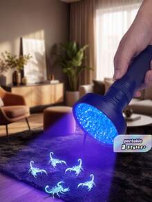 Ultraviolet Blacklight Flashlight, High Power LED Handheld UV Flashlight, Upgraded High Brightness Blacklight Detector, Can Be Used To Detect Dog Urine, Scorpions And Bed Bugs - violet light - View 1