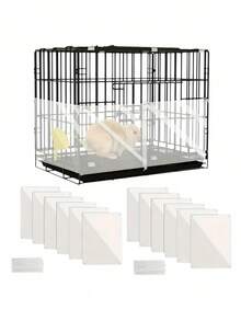 Clear Portable Pet Playpen Dog Crate Small Animal Cage For Rabbit Puppy Teddy Cat Indoor Outdoor Collapsible Foldable X Pen - Multicolor - View 6