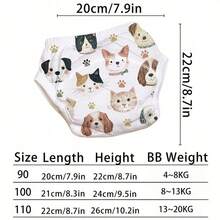 Baby Small Animal Toilet Training Pants, Breathable And Water-Absorbing Washable Diaper Panties, Infant Diaper Abstinence Practice Pants 3 Packs - Multicolor - View 3