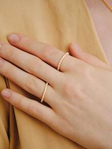 Opalesca Diamond Geometric Ring - Gold - View 9