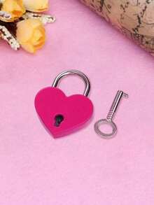 1pc Mini Heart Shaped Zinc Alloy Padlock, Cute And Durable Lock For Daily Use On Suitcases, Backpacks, Drawers, Notebooks, And Decorations - Multicolor - View 3