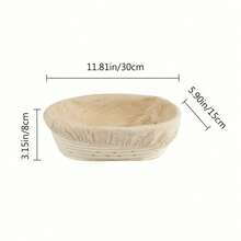 Oval Benniton Bread Fermentation Basket, Made Of Natural Rattan, With A Linen Lining. Available In Various Sizes. Hand-Woven Bread Shaping Basket, Suitable For Baking Homemade Bread. - Multicolor - View 14