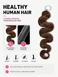 Boho Braids S4 Chocolate Brown Body Wave Unfelt Wig Feather Crochet Human Hair Extensions For Miracle Knots Soft Defined Waves Lightweight Natural Looking Easy Installation Reusable Hair Extensions 16-24 Inch - S4 - View 13