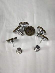 2/4/6/8/10/12pcs Jeans Replacement Buttons, Detachable Tower Buttons For Waist Size Adjustment, No Sew Silver Metal Button For Jeans Skirt Pants, Easy DIY Install Tool-Free, Sturdy Denim Button Fixing Kit - Style 1 - View 9