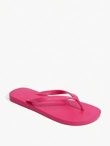 Grefit Spring And Summer New Round Toe Flat Bottom Leisure Vacation Simple Red Flat Sandals Slippers Women's Flip-Flops - Red - View 10