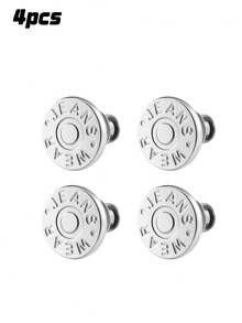 2/4/6/8/10/12pcs Jeans Replacement Buttons, Detachable Tower Buttons For Waist Size Adjustment, No Sew Silver Metal Button For Jeans Skirt Pants, Easy DIY Install Tool-Free, Sturdy Denim Button Fixing Kit - Style 24 - View 13