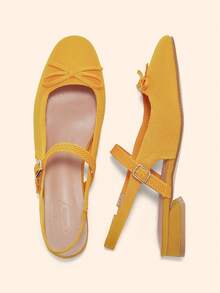 CUCCOO BASICS Women's Shoes Spring, Summer And Autumn Simple Classic Woven Surface Material Round Toe Flat Sole Shoes Are Suitable For Commuting, Dating, Parties A Fall Shoes - Yellow - View 8