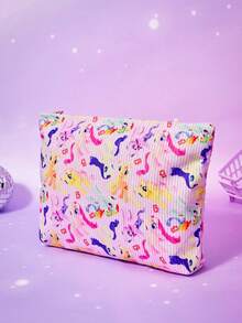 My Little Pony G4 X Joivida حقيبة مكياج بسحاب مطبوعة برسومات كرتونية للحصان الصغير على كامل السطح من قماش الكوردروي لتخزين مستحضرات التجميل للسفر والاستخدام اليومي - حصان - مشاهدة 6