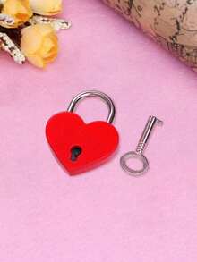 1pc Mini Heart Shaped Zinc Alloy Padlock, Cute And Durable Lock For Daily Use On Suitcases, Backpacks, Drawers, Notebooks, And Decorations - Multicolor - View 4