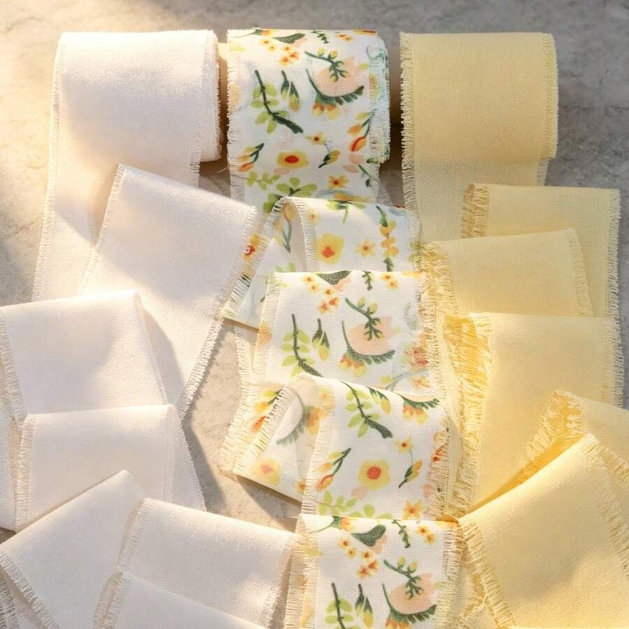 3件組 3.8cm*490cm 聚酯纖維禮品包裝緞帶，烘焙蛋糕緞帶，DIY手工緞帶，花束緞帶，適用於派對、生日、婚禮紀念品和新年裝飾情人節（多色）