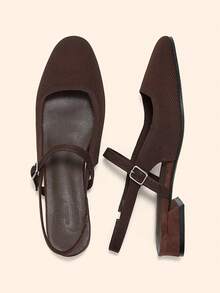 CUCCOO BASICS Women's Shoes Spring, Summer And Autumn Simple Classic Woven Surface Material Round Toe Flats Are Suitable For Commuting, Dating, Parties Fall Shoes - Brown - View 8