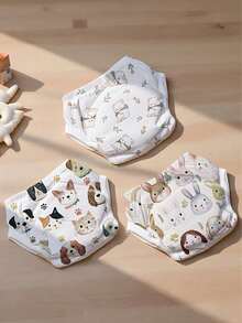 Baby Small Animal Toilet Training Pants, Breathable And Water-Absorbing Washable Diaper Panties, Infant Diaper Abstinence Practice Pants 3 Packs - Multicolor - View 2
