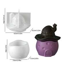1Pc Wizard Hat Silicone Candle Mold, DIY Candle Making Mould, Halloween Christmas Desktop Ornament, Craft Mold For Home Decor. - hat - View 2