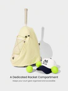 GLOWMODE Tas Selempang Tenis 26L dengan Tali Bahu yang Dapat Diatur, Serbaguna, Tahan Air, dan Kantong Resleting, Cocok untuk Pakaian Olahraga Sehari-hari, Musim Semi dan Musim Panas. - French Vanilla - View 5