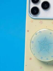ShellaStory Gradient Star Stand Case Compatible With Apple Phone 17 Pro And Phone 16, Featuring A Fresh And Delicate Design With Glitter . Suitable For Those With A Minimalist,And Unique Style, Including Geometric, Minimalist, And Color-Blocked Designs. A Niche, -Worthy Style. - Yellow - View 3