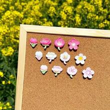12pcs/24pcs Sakura Flower Push Pins, Floral Decorative Thumbtacks, Suitable For Bulletin Board, Photo Wall, Map, And Other Office/School Supplies And Decorations, Resin Material - A - View 7